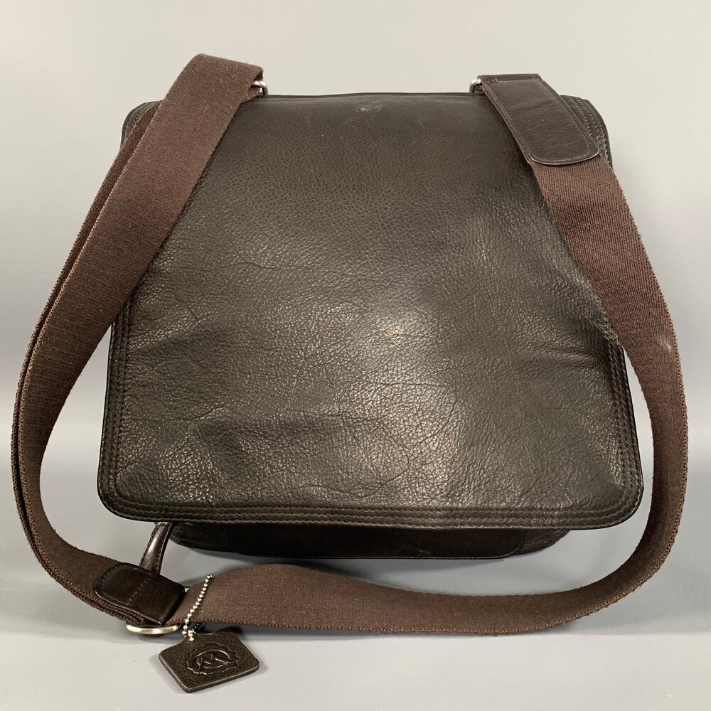 FREE PEOPLE Brown Crackled Leather Shoulder Bag